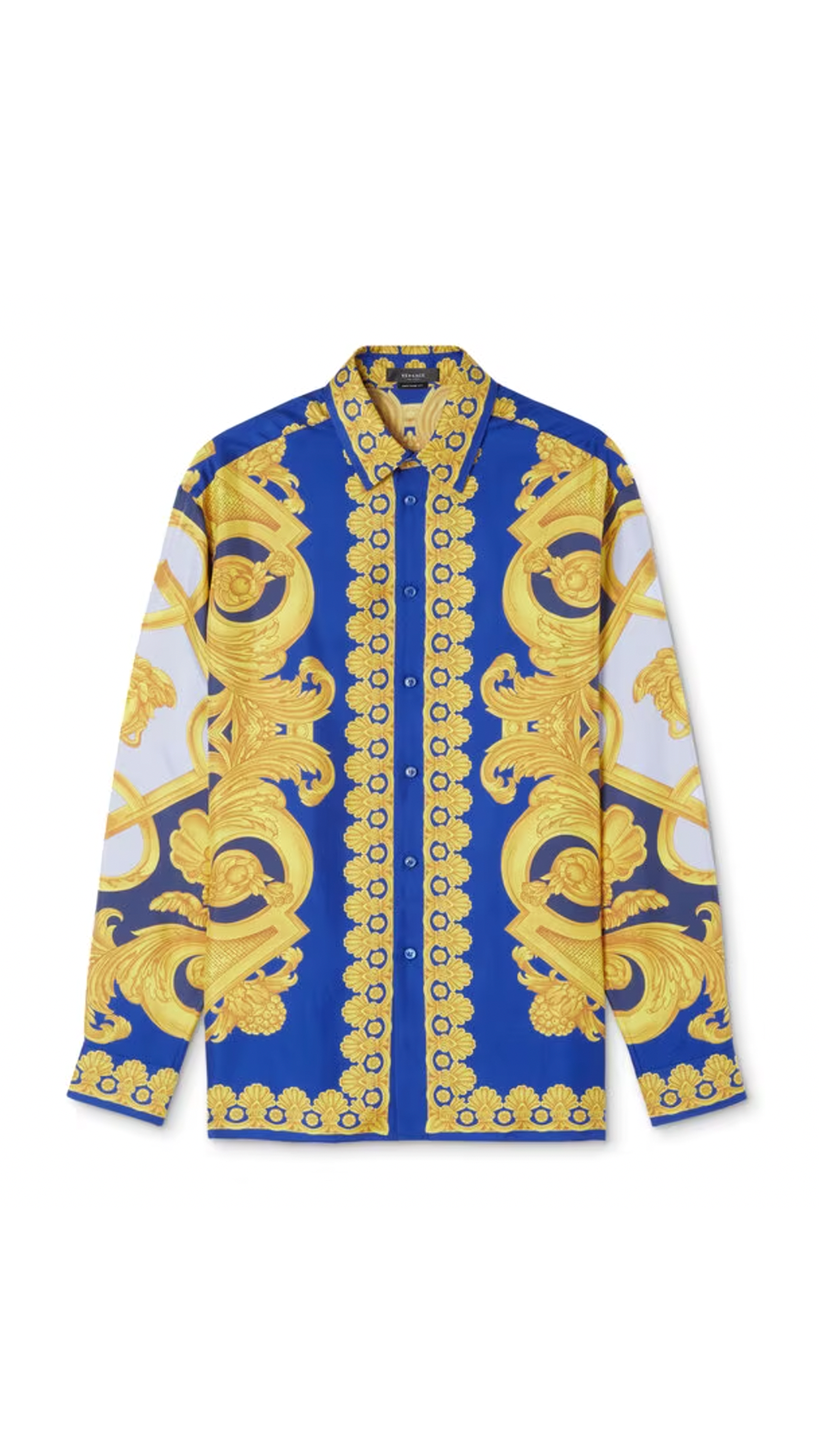 Barocco 660 Silk Shirt - Blue/Gold