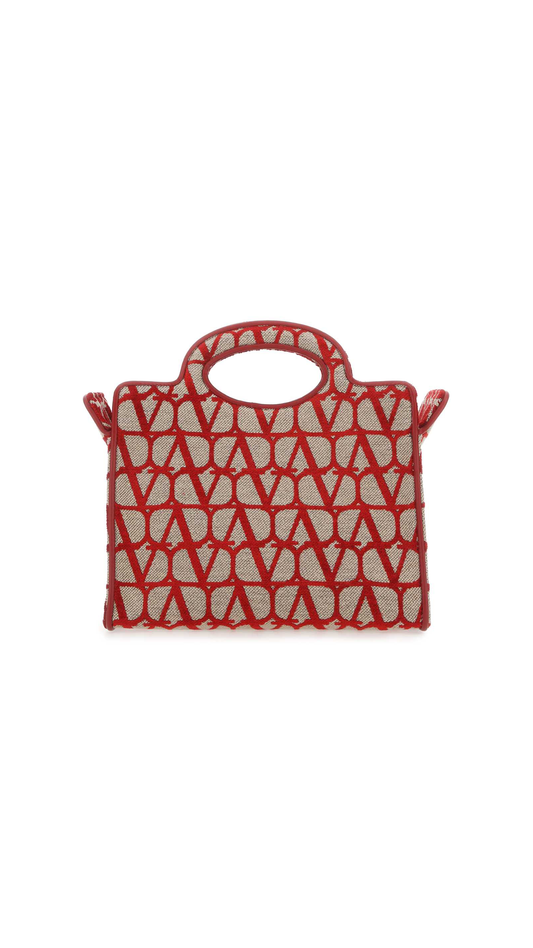 La Troisième Toile Icongraphe Small Shopping Bag - Beige/Red