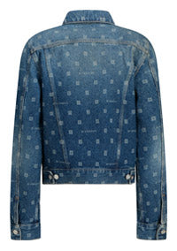 Slim-Fit Denim Jacket with 4G Motif All Over Logo