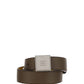 Men's Reversible Belt With Two Loops - Brown / Yellow