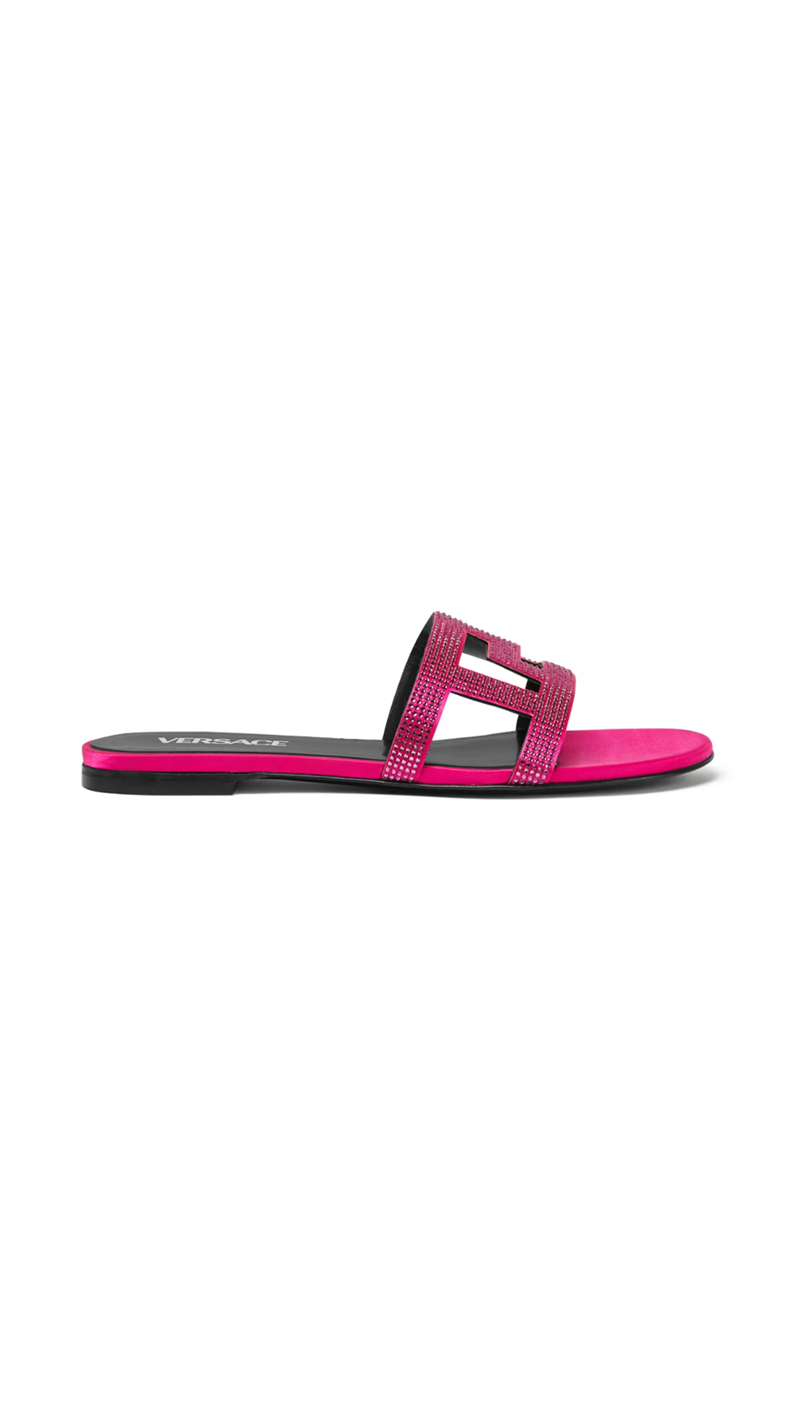 Greca Maze Crystal Slide Sandal - Pink