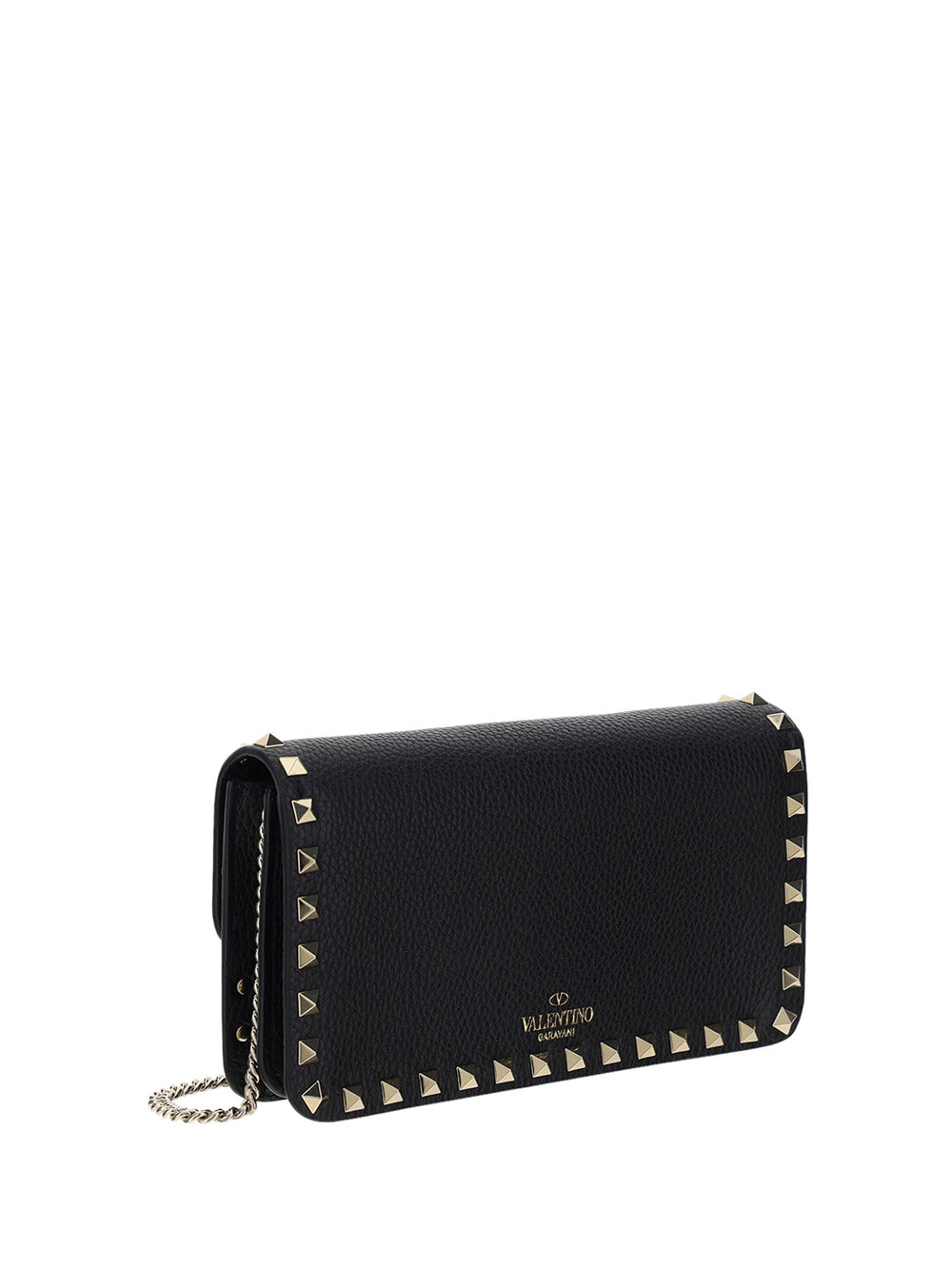 Rockstud Grainy Calfskin Chain Pouch by Valentino Garavani at