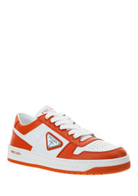 Downtown Leather Sneakers - Orange / White.