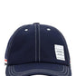 Typewriter Cloth Contrast Stitch 6-Panel Baseball Cap - Navy