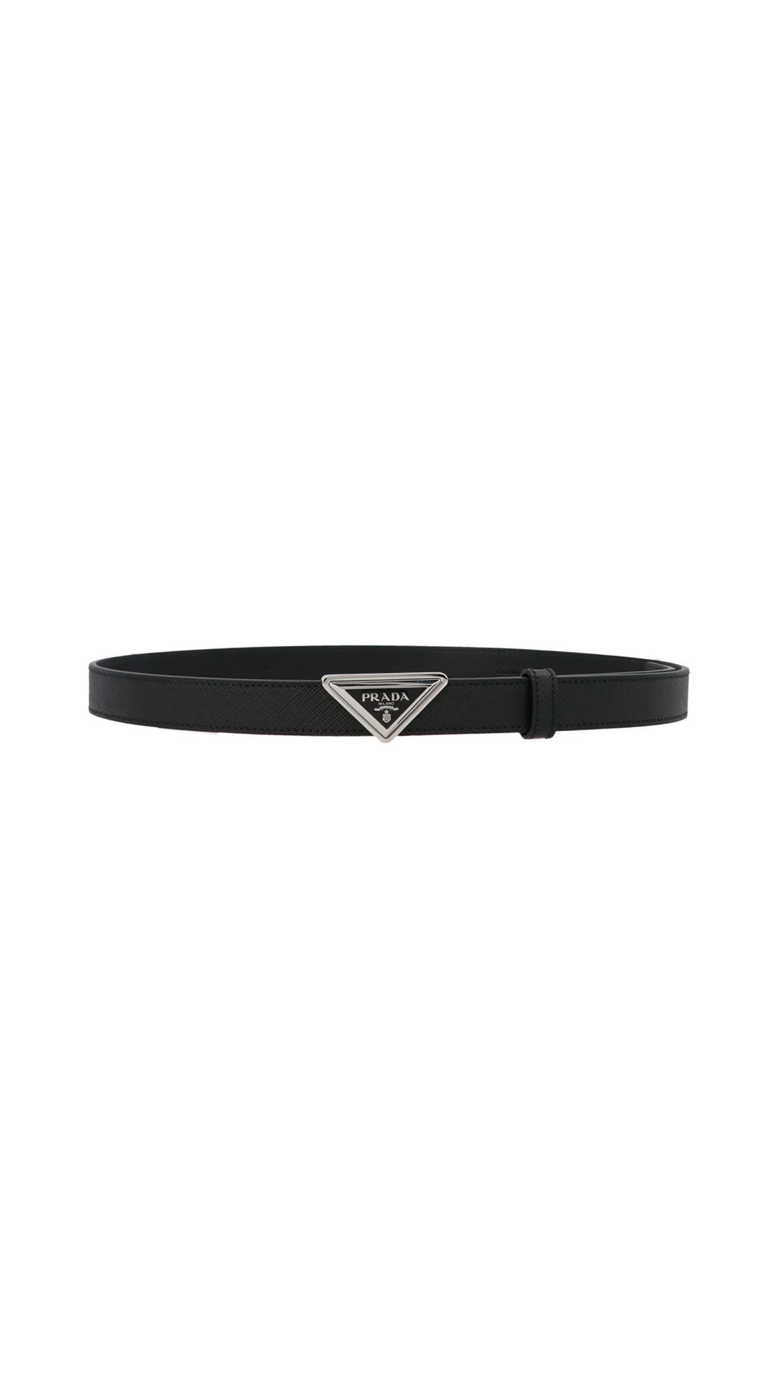 Brushed Leather Belt - Black