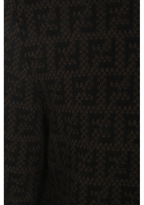 Monogram Wool Pullover - Black Brown