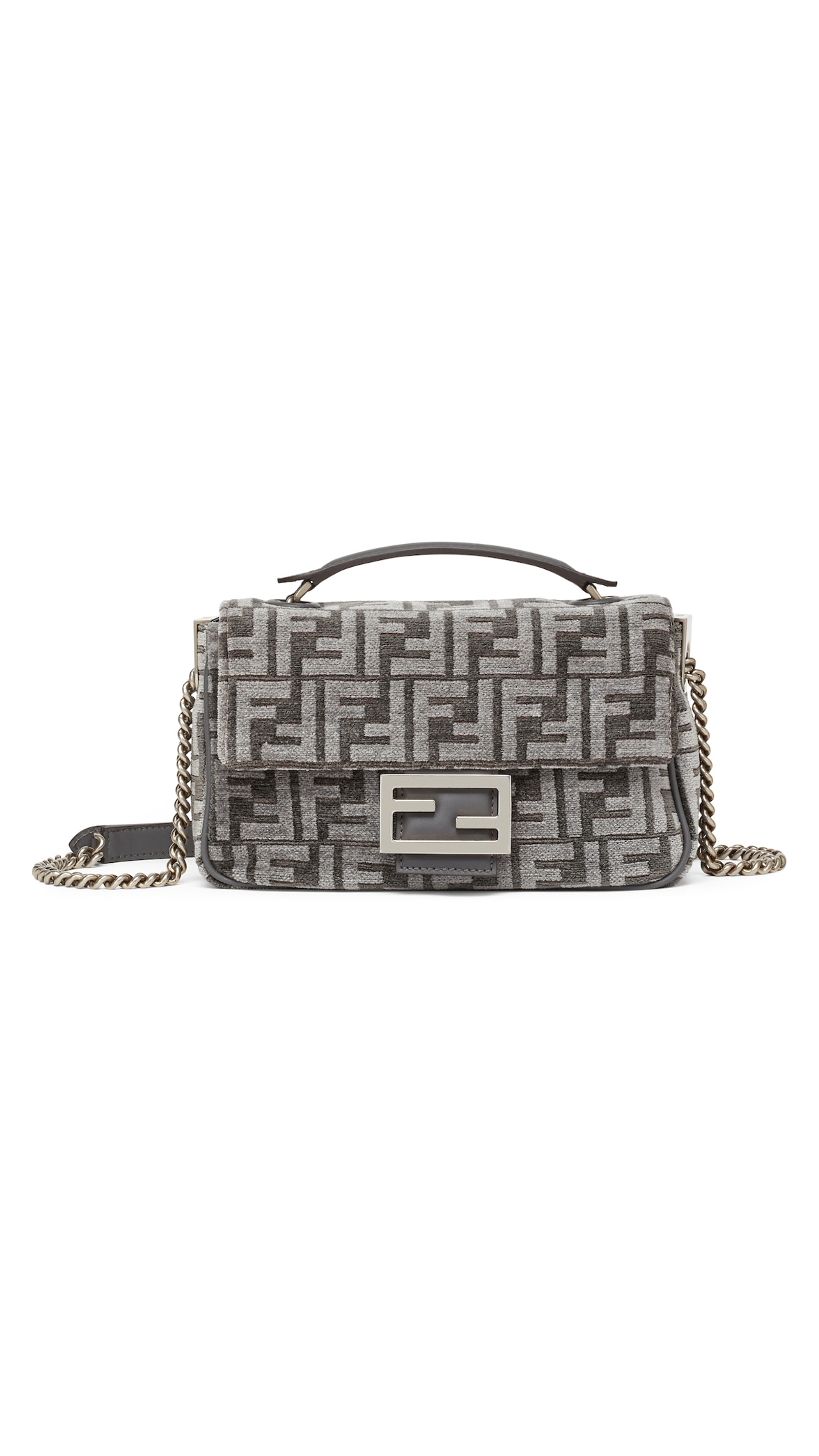 Baguette Chain Midi Bag in Tapestry - Grey