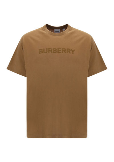 Logo Print Cotton Oversized T-shirt - Camel