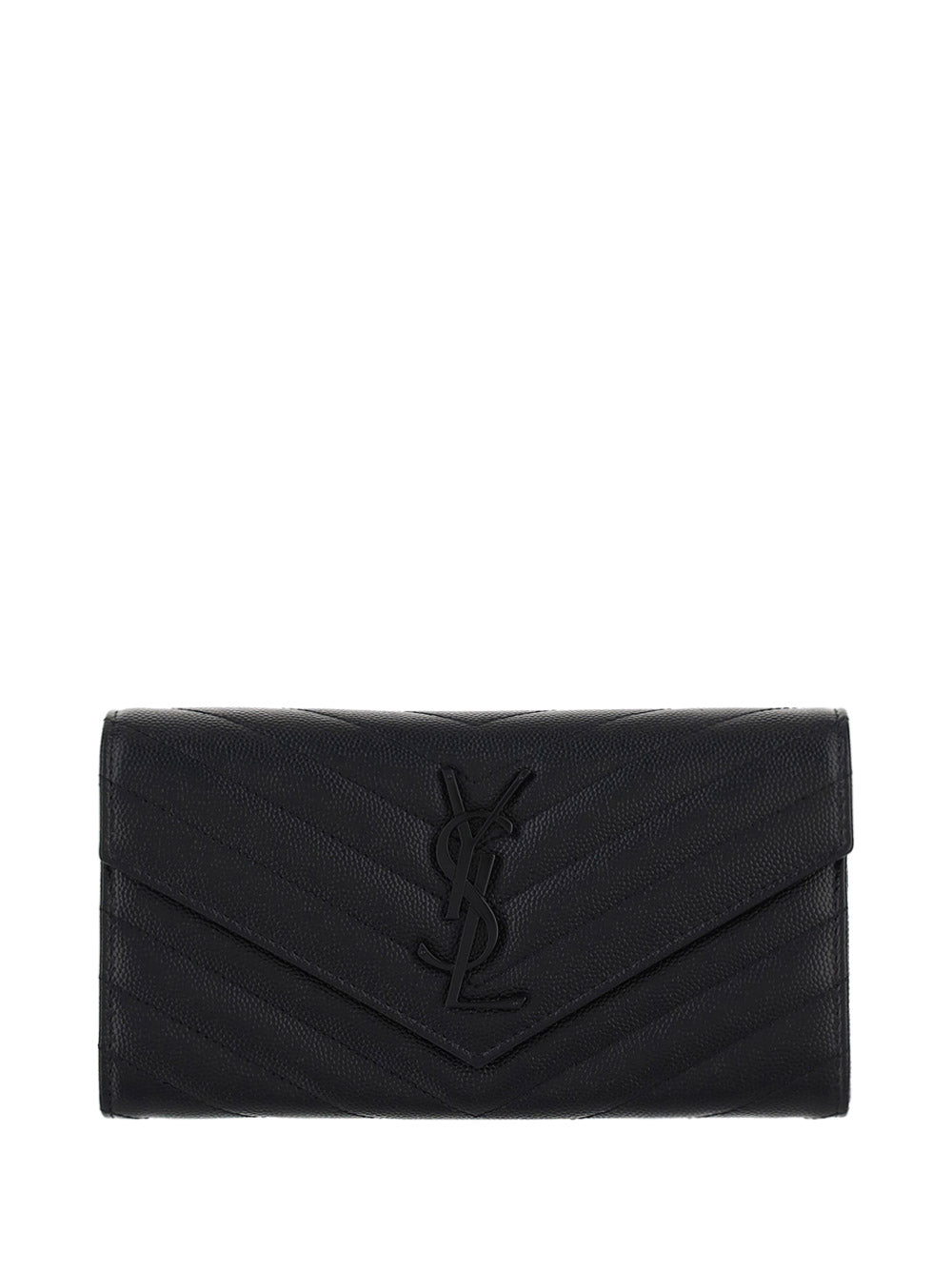 Saint Laurent Black Cassandre Matelassé Flap Wallet Grain De Poudre  Embossed Leather - A World Of Goods For You, LLC