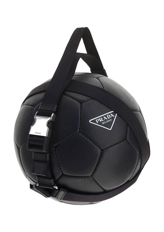 Saffiano Leather Soccer Ball - Black