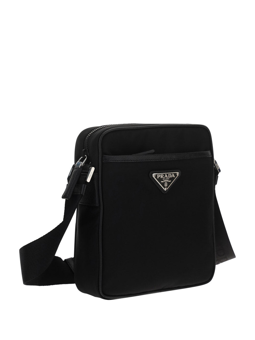 Shop PRADA RE NYLON Re-nylon and saffiano leather shoulder bag