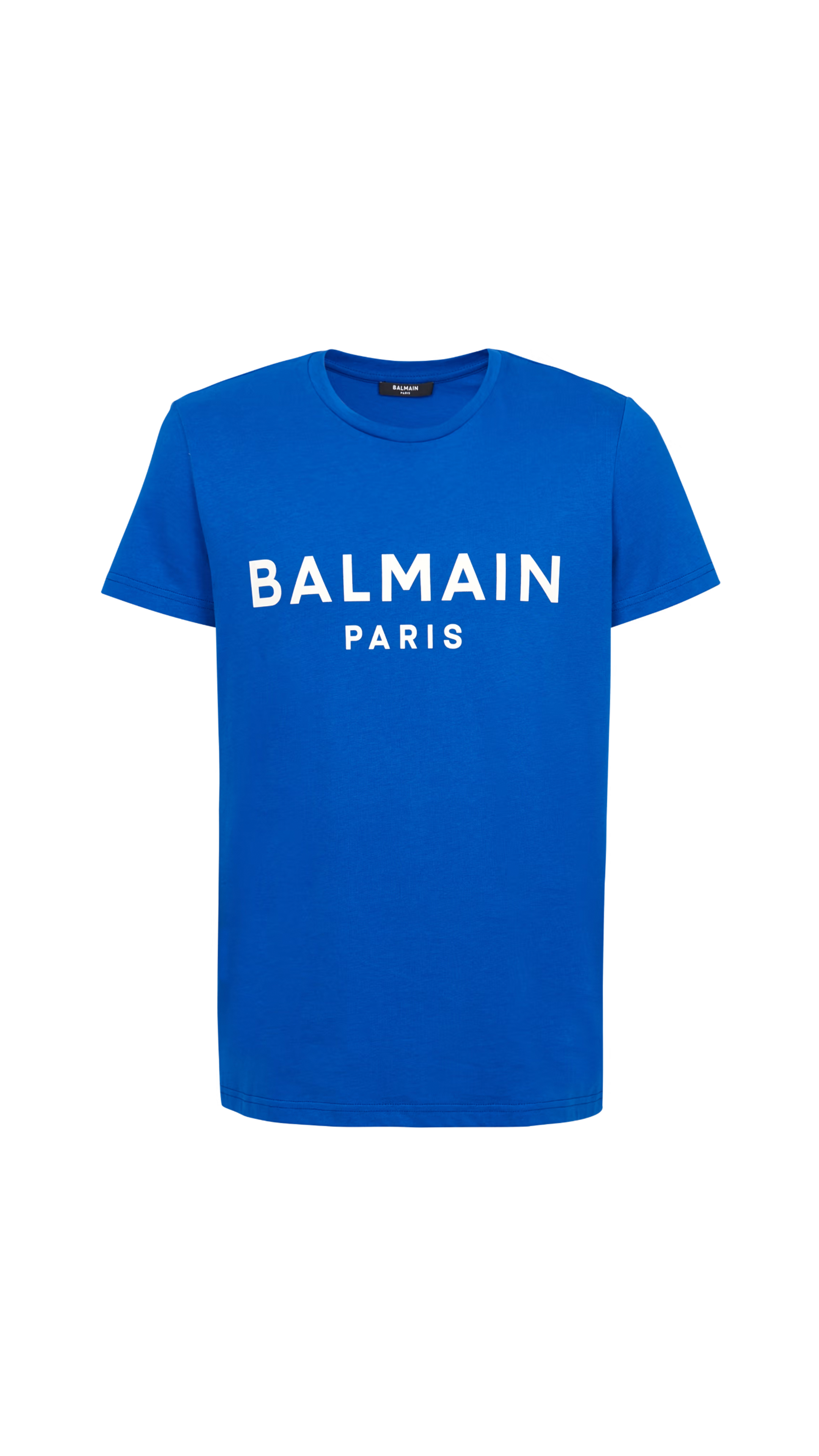 Eco-responsible Cotton T-shirt With Balmain Logo Print - Blue