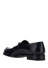 Brushed Leather Loafers - Black