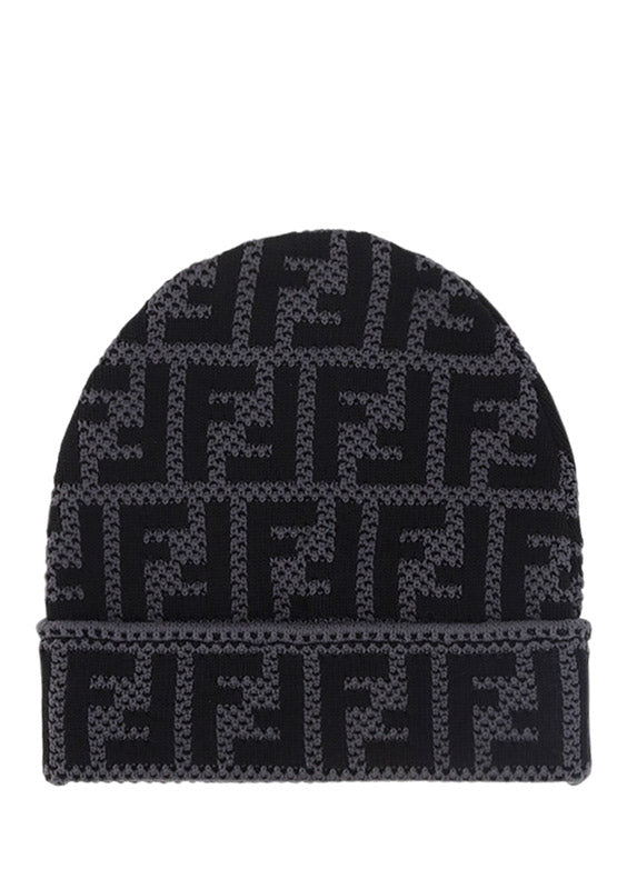 FF Logo Cotton Beanie - Black / Grey