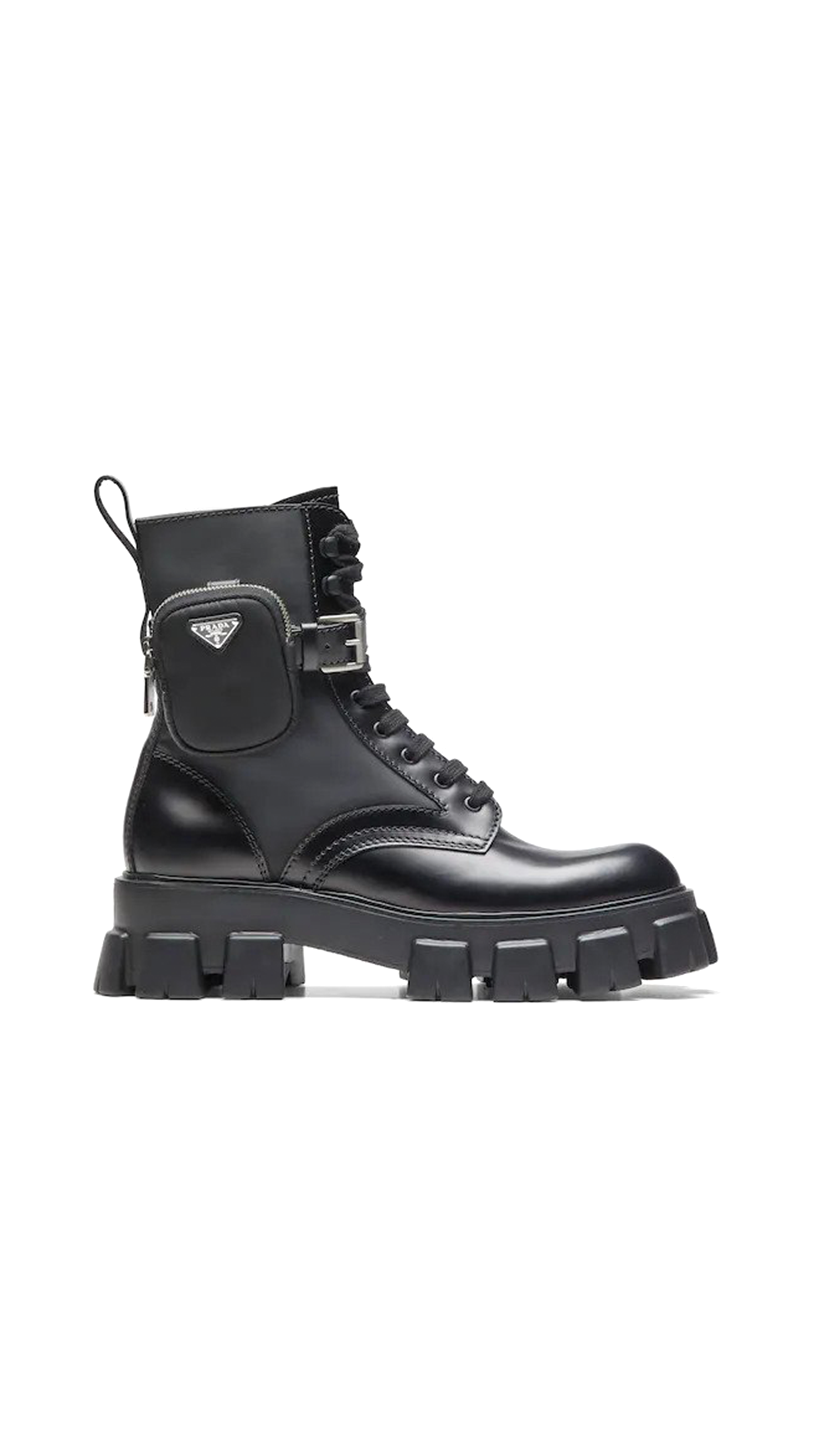 Monolith Brushed Leather and Nylon Combat Boots - Black