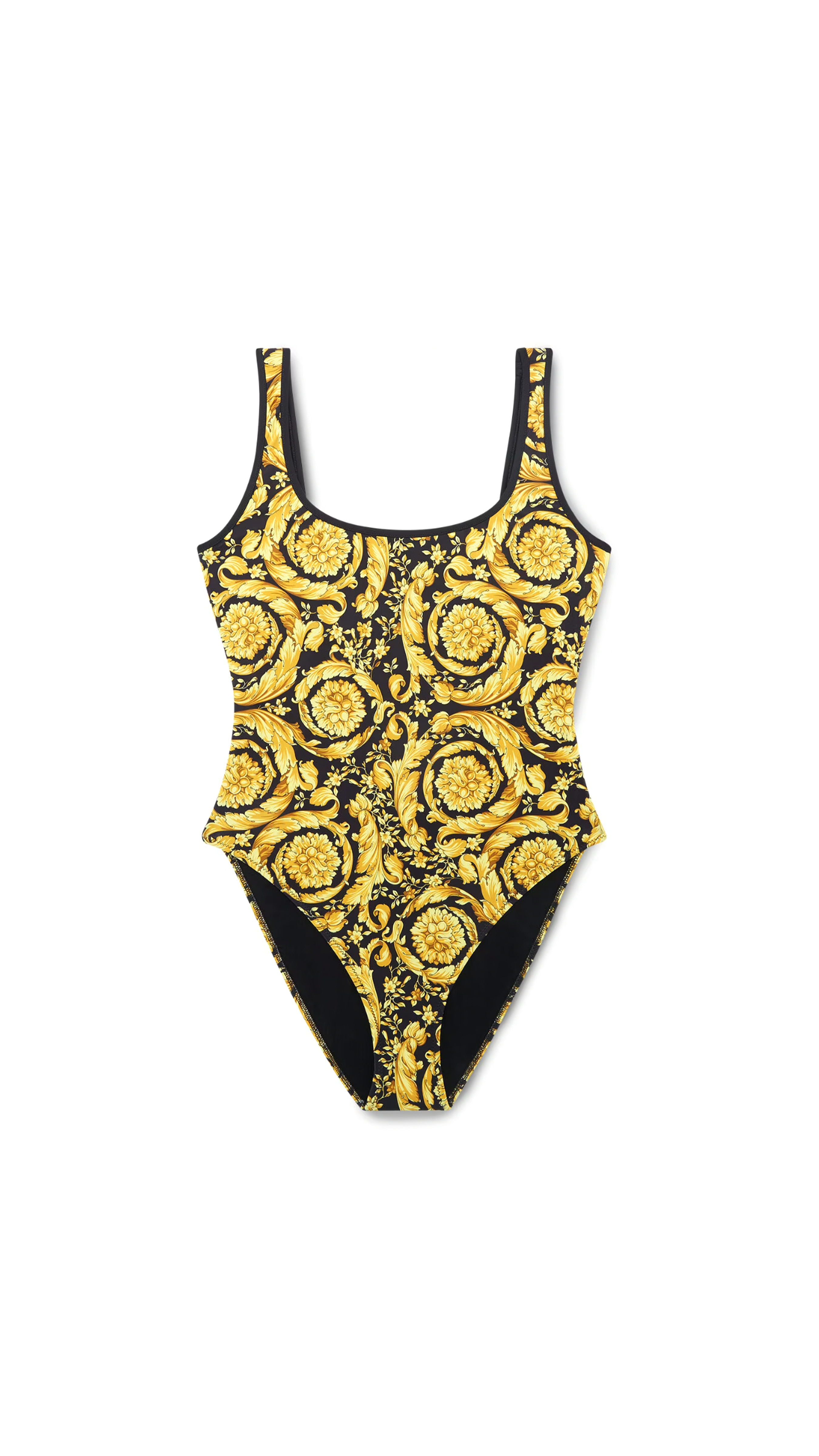 Barrocco print One Piece Swimsuit - Black/Gold