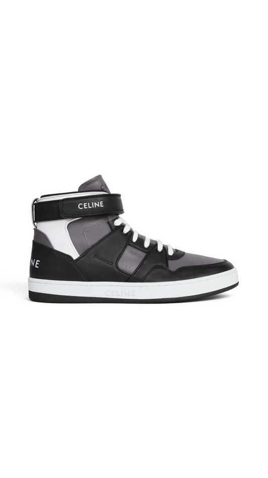 CT-05 High Top Sneaker with Scartch in Calfskin - Black/Grey/Optic White