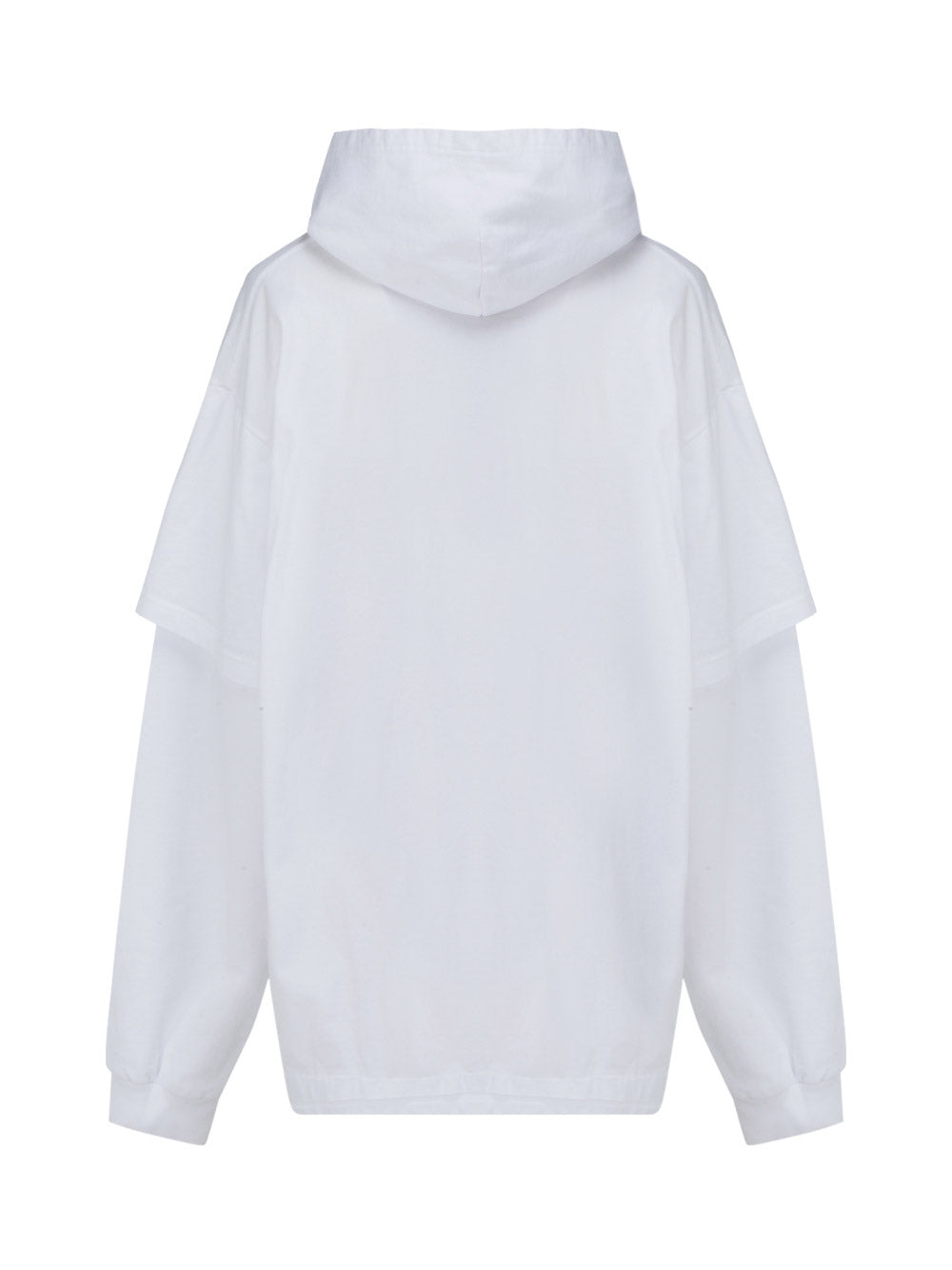 Slime Double Long Sleeve Hooded T-Shirt In Black - White