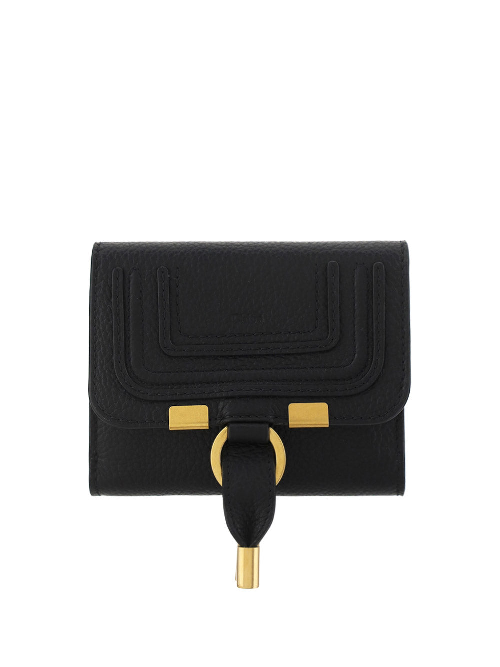 Marcie Squared Wallet in Grained Calfskin - Black