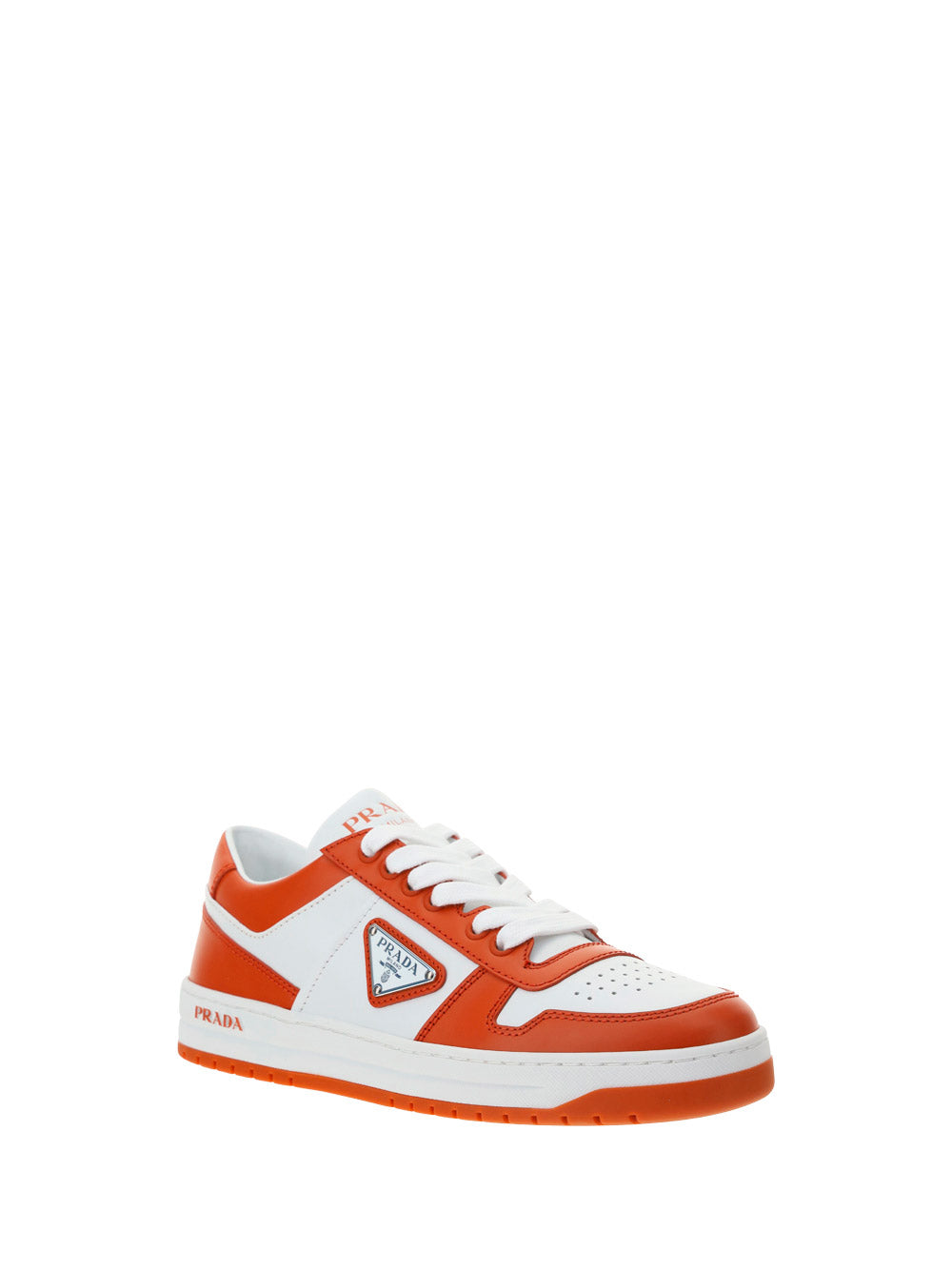 Downtown Leather Sneakers - Orange / White.