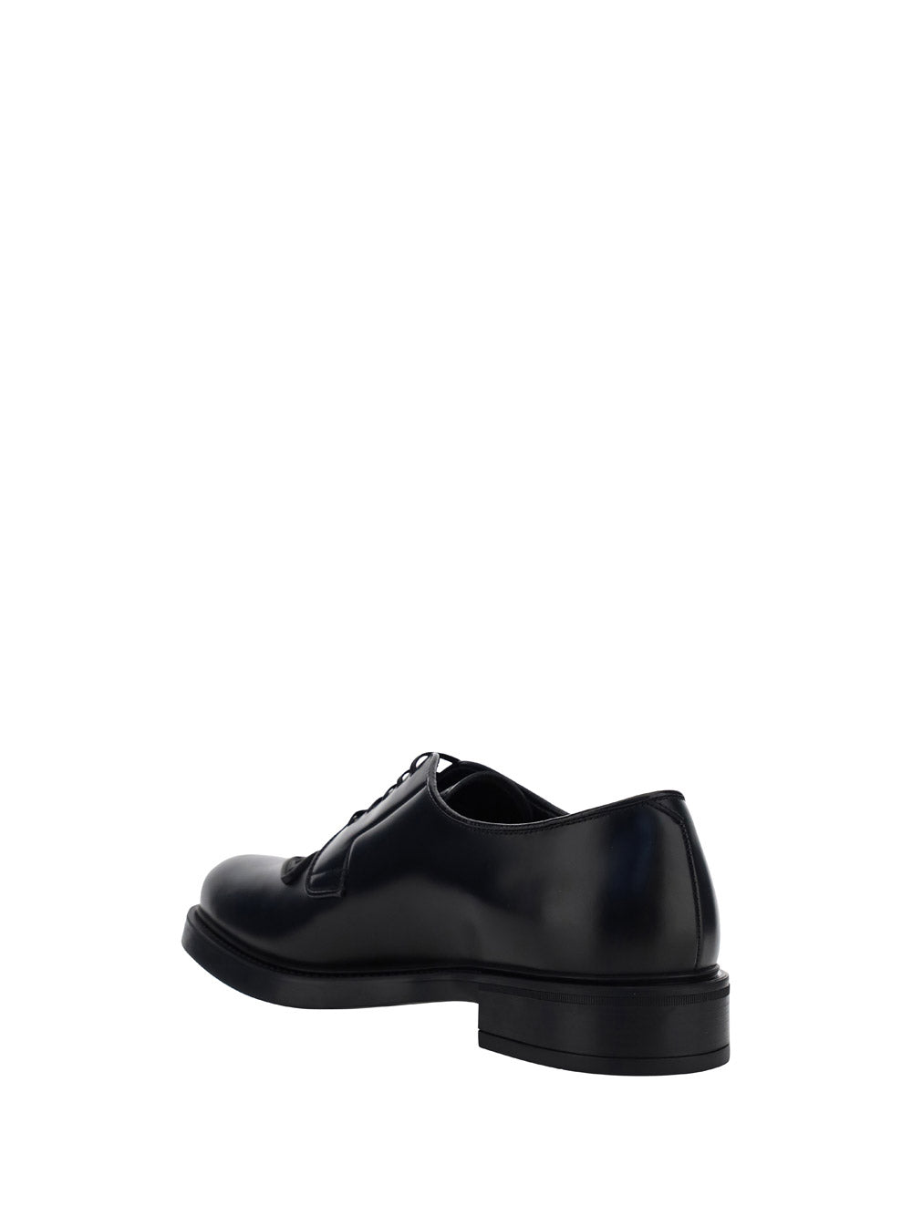 Brushed Leather Derby Shoes - Black