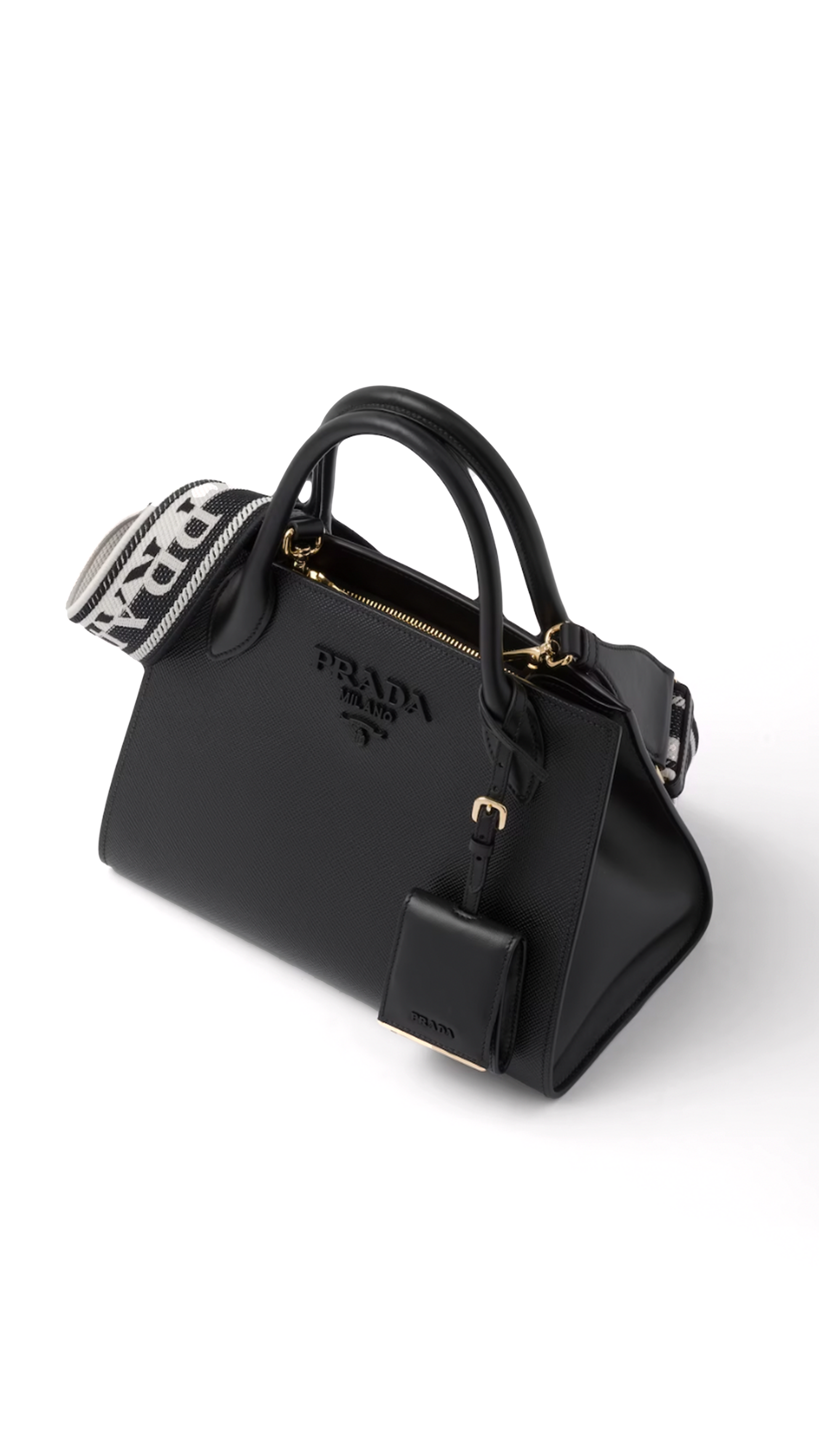 Prada Monochrome Small Saffiano Bag - Black – Amuze