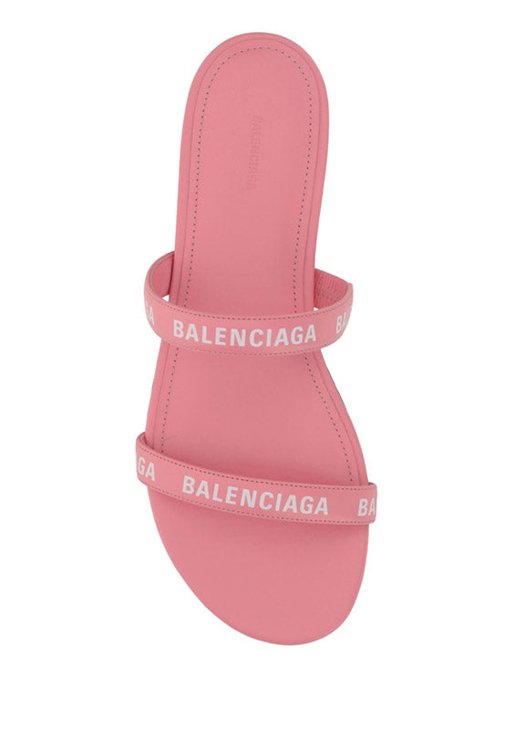 Allover Logo Flat Sandals - Pink