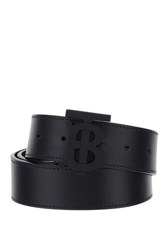 Monogram Motif Leather Belt - Black