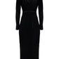 Lunar-Pointelle Knit Cardigan Dress - Black