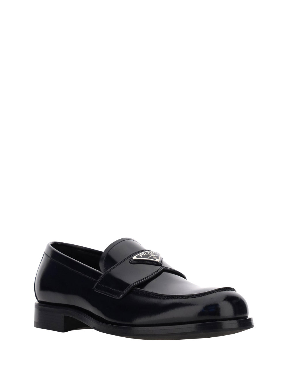 Brushed Leather Loafers - Black