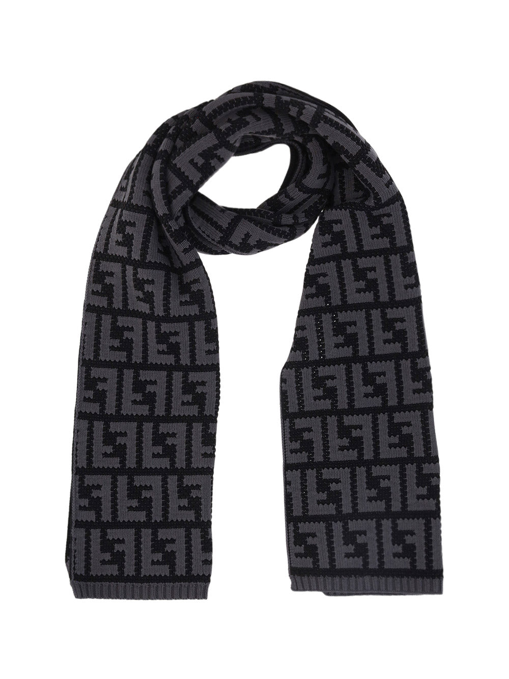 FF Logo Cotton Scarf - Black / Grey