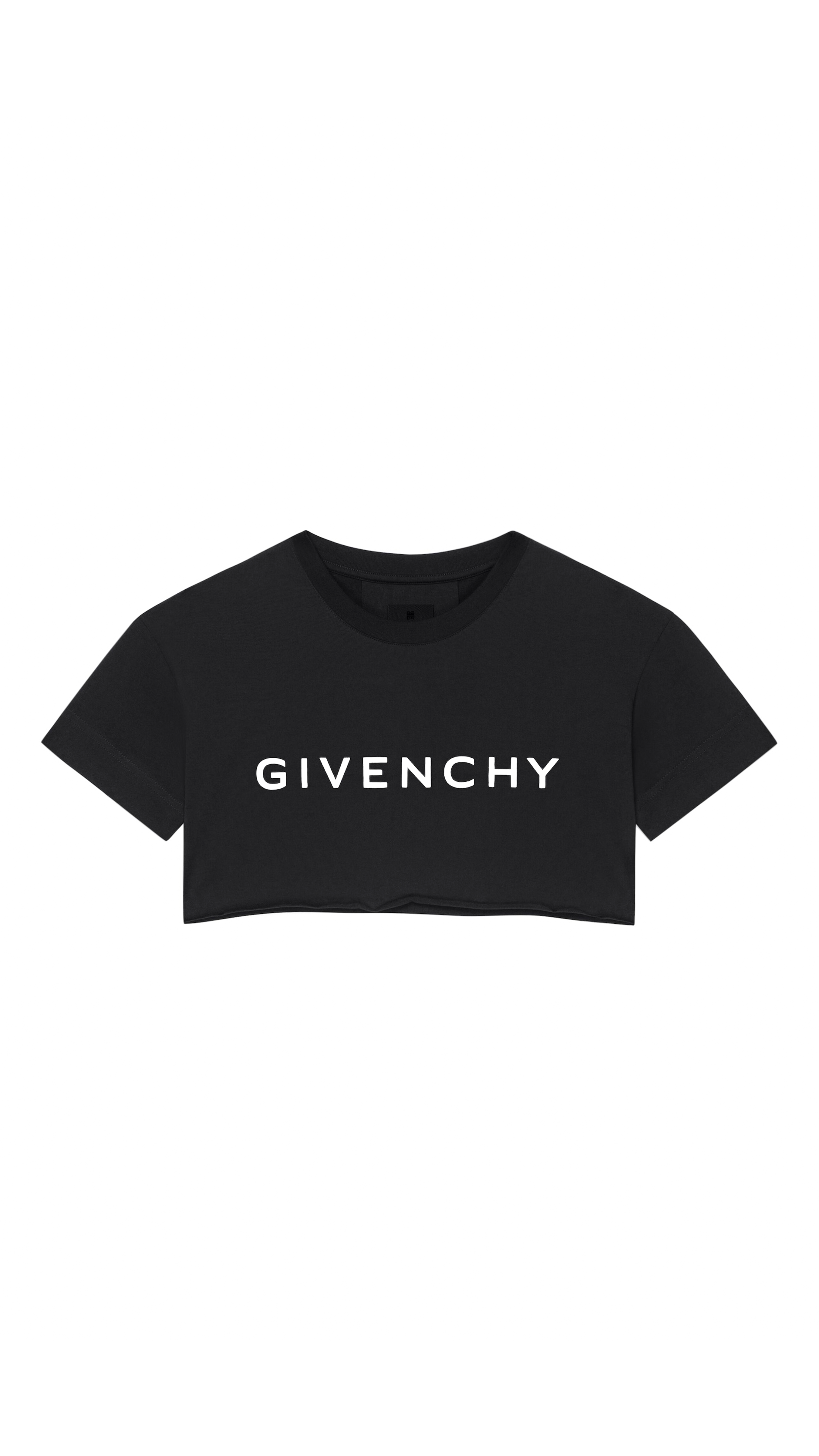 Cropped T-shirt in Cotton - Black