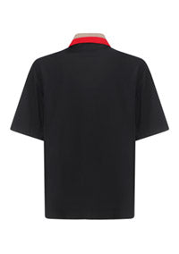 Logo Detail Cotton Piqué Polo Shirt - Black