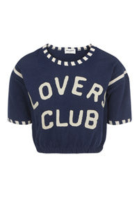 "Lover's Club " T-Shirt - Marine / Natural