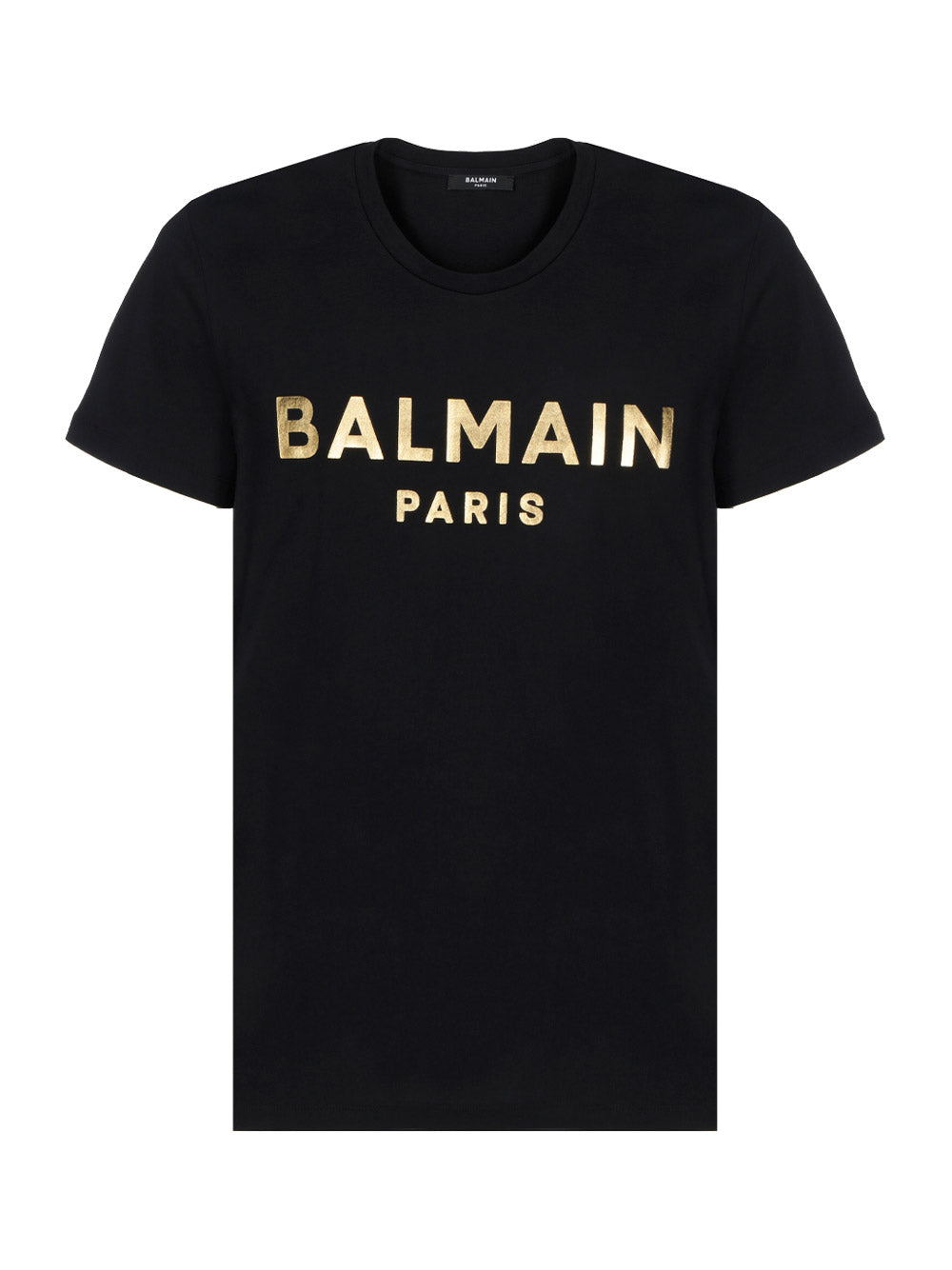 Cotton T-shirt With Paris Logo Print - Black / Gold