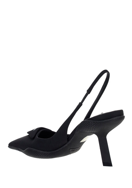 Re-Nylon Slingback Pumps - Black