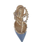Rockstud Ankle Strap Pump 65 MM - Blue / Nude