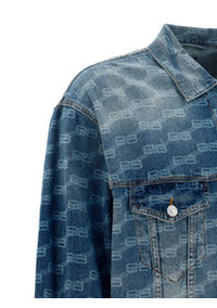 BB Monogram Large Fit Jacket - Blue.