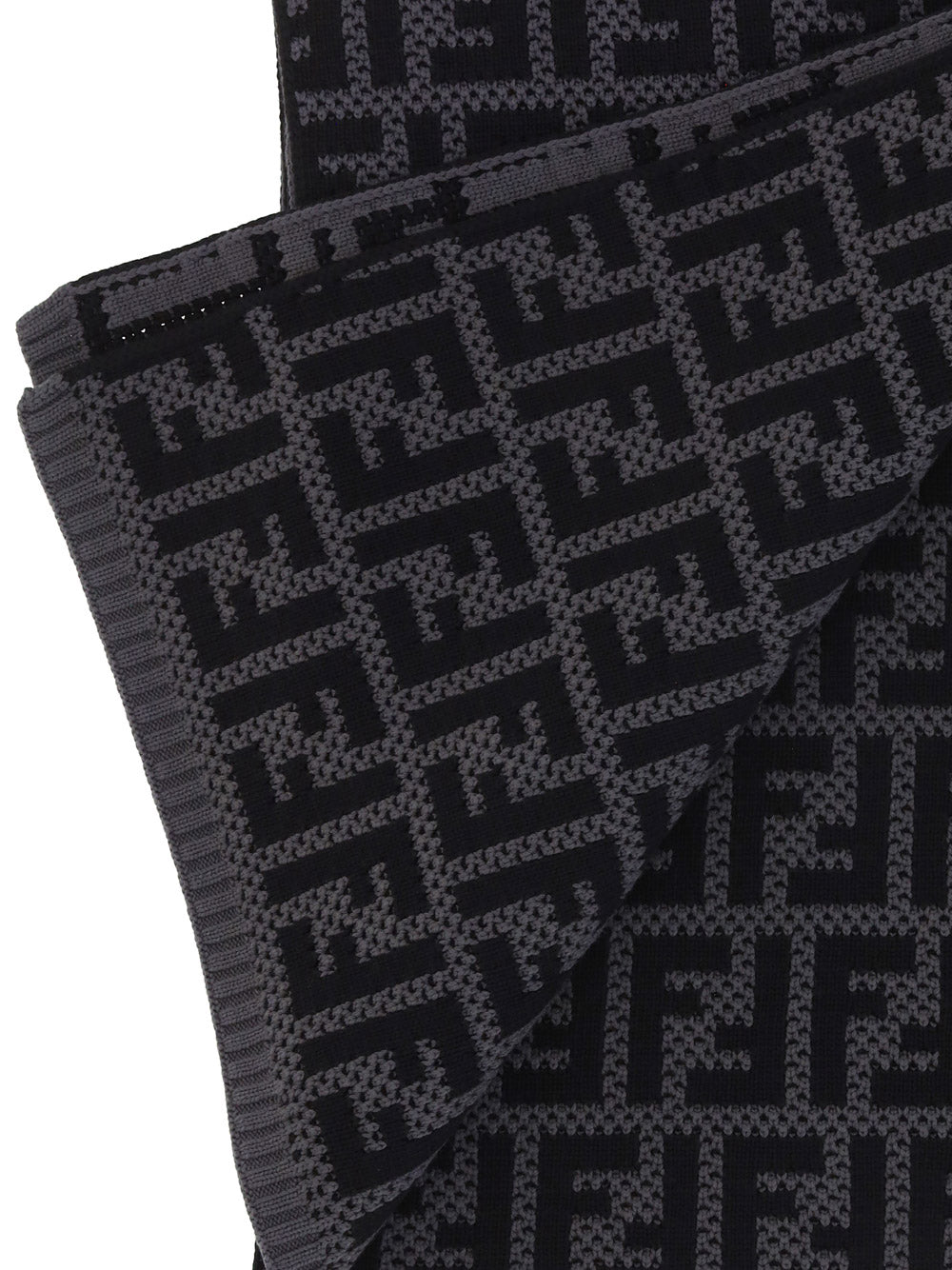 FF Logo Cotton Scarf - Black / Grey