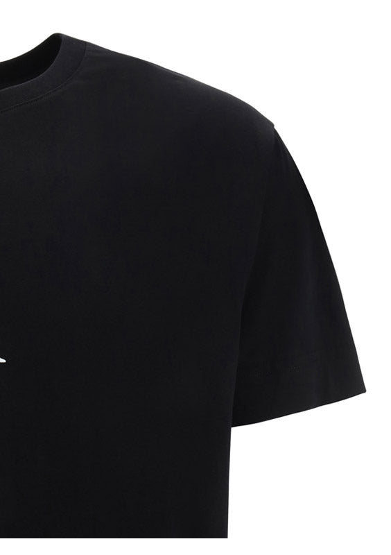 T-shirt in Embroidered Jersey - Black