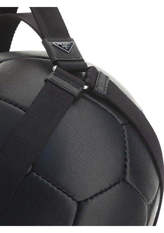 Saffiano Leather Soccer Ball - Black