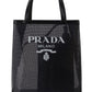 Small Sequined Mesh Tote Bag - Black