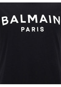 Cotton printed Balmain Paris logo T-shirt - Black