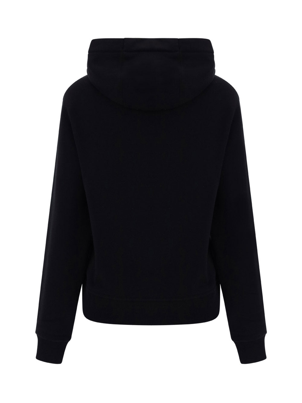 Logo Print Cotton Oversized Hoodie - Black