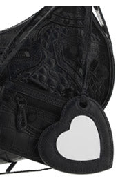 Le Cagole XS Shoulder Bag Crocodile Embossed - Black