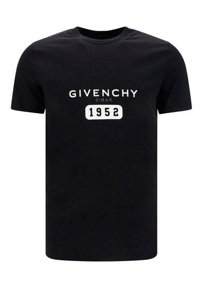 Slim T-shirt in Printed Jersey - Black