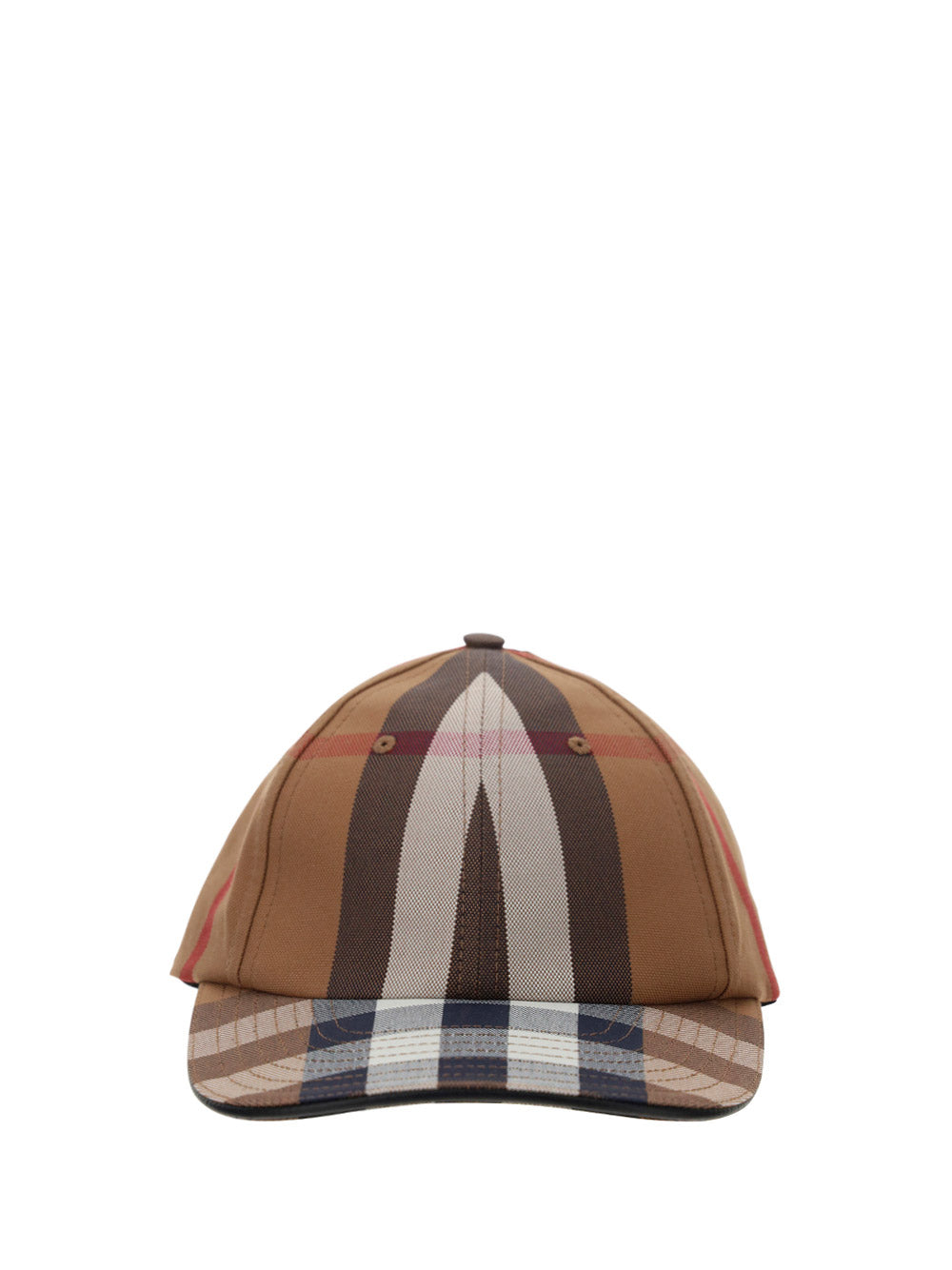 Logo Detail Check Cotton Baseball Cap - Birch Brown.