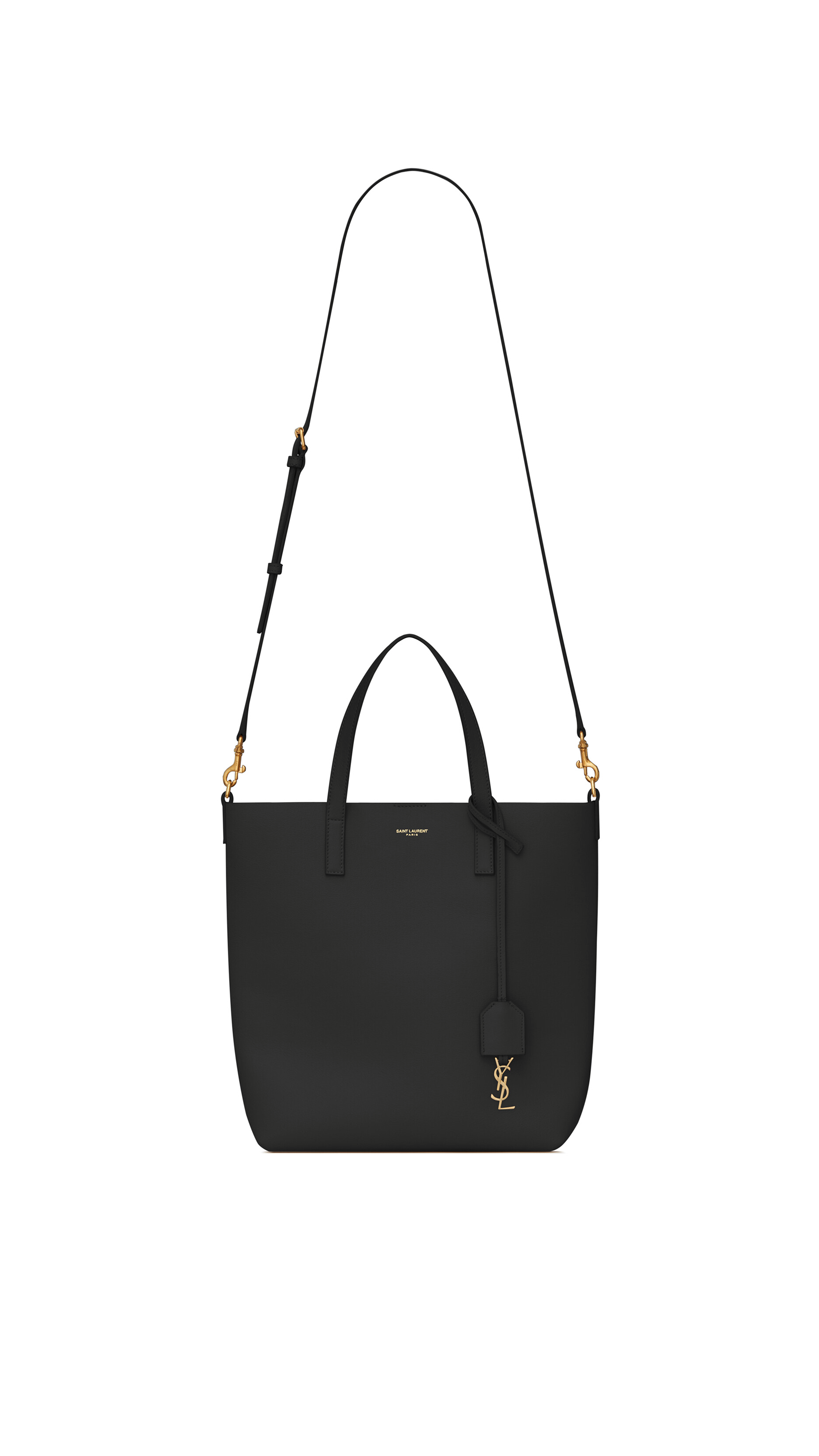 Shopping Bag Saint Laurent Toy In Supple Leather - Black