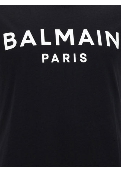 Cotton printed Balmain Paris logo T-shirt - Black