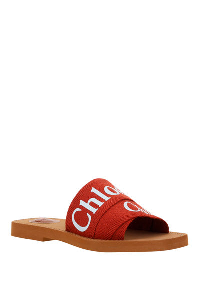 Woody Flat Mule - Terracotta Red